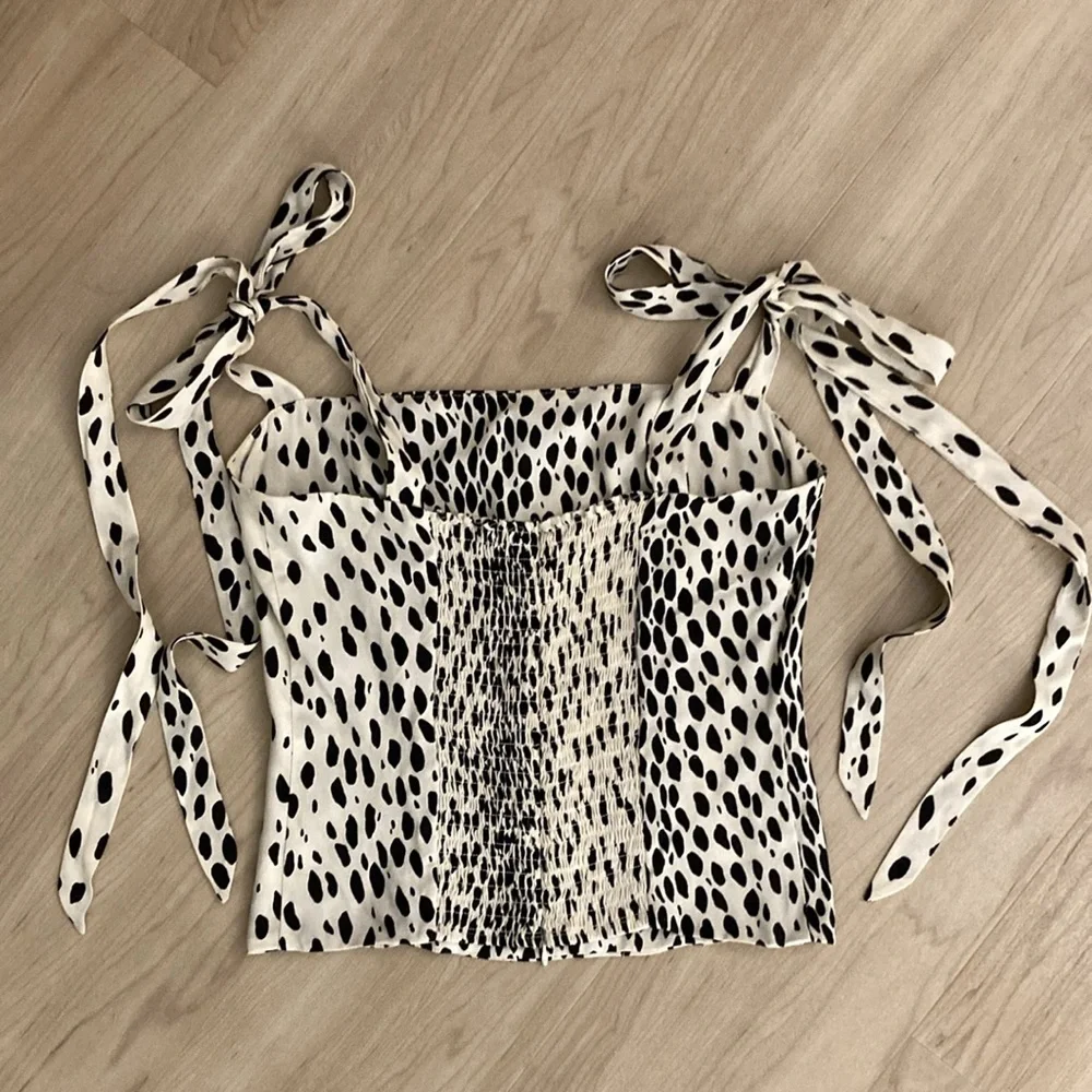 Reformation Ellora Bow Tie Corset Style Tank Top 6 SM $148 - Picture 5 of 6